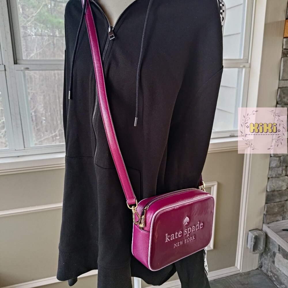 Kate Spade Oh Snap Mini Camera Bag Dark Raspberry Multi KJ054 - Picture 5 of 11